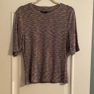 Veronica Beard Colorful Knit Short Sleeve Top